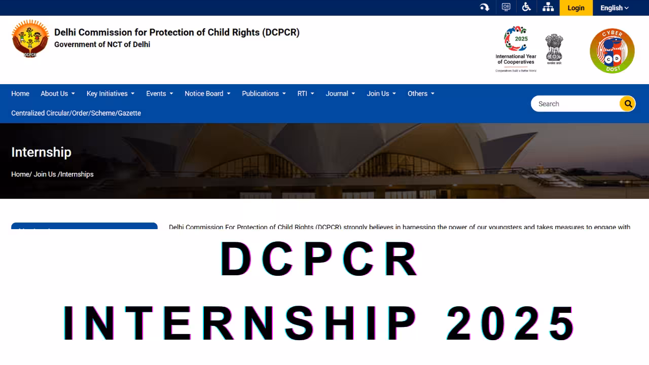 DCPCR Internship 2025: Apply Now for Research, Social Media, and FLN Projects