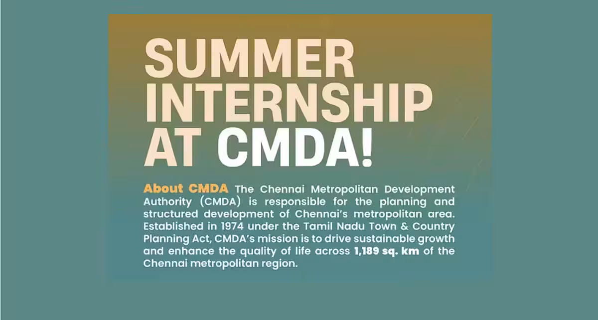 Apply Now for CMDA Internship 2025: Hands-On Urban Planning Experience with Stipend