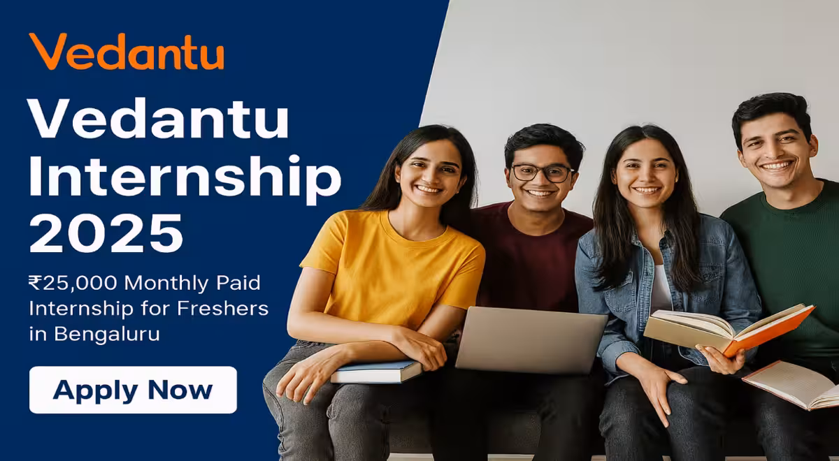 Promotional Banner for Vedantu Internship 2025 – Growth Intern Role in Bengaluru with Rs. 25,000 Monthly Stipend