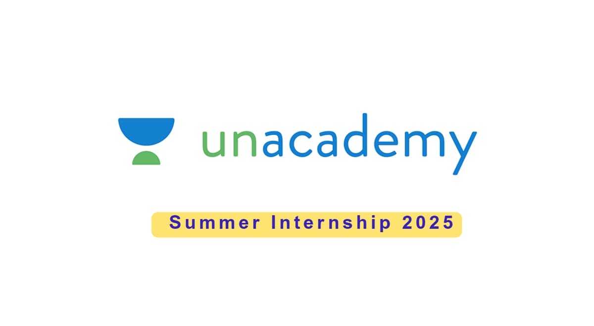 Unacademy logo with " Unacademy Summer Internship 2025 " banner – Graphic Design Internship for Freshers
